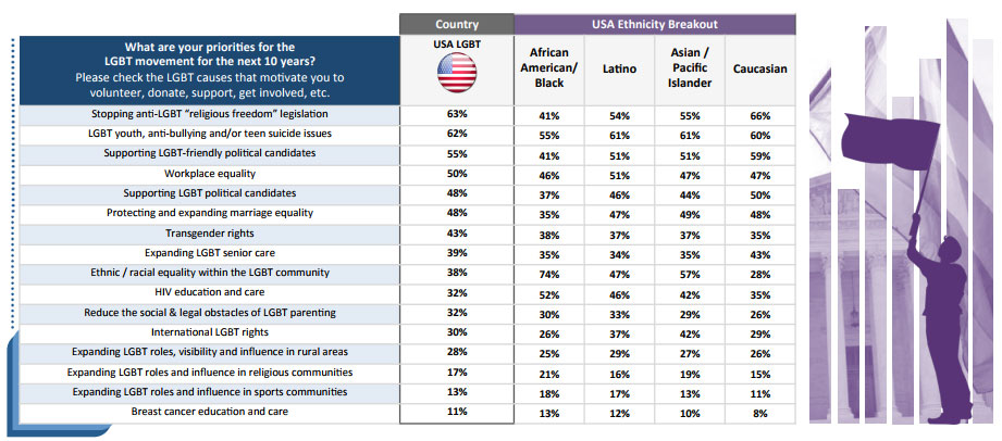 LGBTQ Movement Priorities by Ethnicity